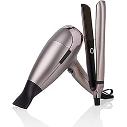 ghd desire deluxe set - set de regalo plancha de pelo platinum+ y Secador de Pelo Profesional Helios, gris metal