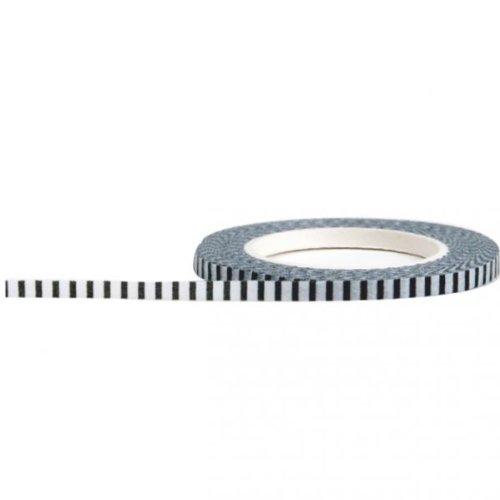 Little B 100344 Decorative Paper Tape, Black and White Stripe