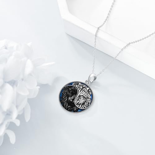 Yin Yang Wolf Necklace for Women 925 Sterling Silver Yin Yang Wolf Pendant Necklace Jewelry Gifts for Men Women3
