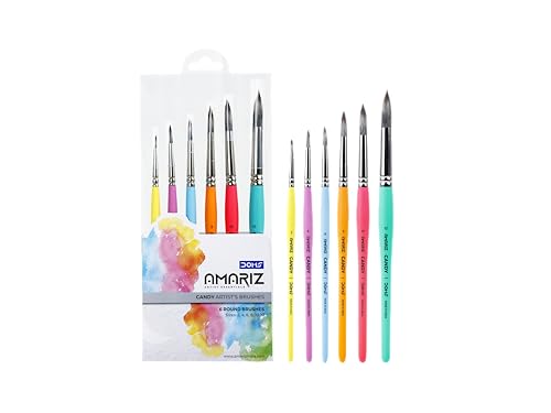 DOMS AMARIZ Candy Brush Round Set of 6 | Sizes 2, 4, 6, 8, 10, 12 (B0CNLNJKRV) Amazon Price History, Amazon Price Tracker
