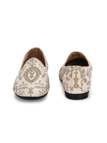 Image of San Frissco Men's Embroidered Velvet Mojaris Casual Slip-On Shoes | Soft Cushioned Footbed Insole with TPR Sole | Stylish Lightweight Jutti Perfect for Party Weddings Festive Season