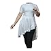 White Asimmetrical Women Tunic, Round Neck, Short Sleeves. (US, Alpha, Large, Regular, Regular, White)