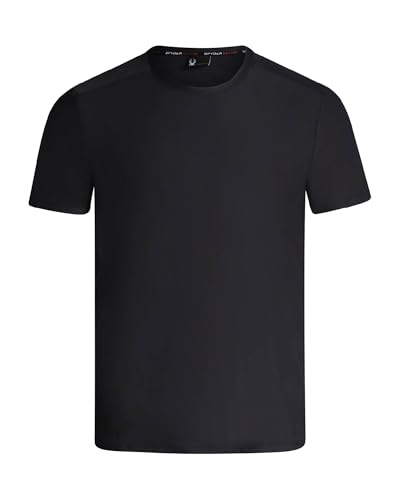 Spyder Men's Athletic T-Shirt - Textured Active Performance Stretch Sports Tee - Breathable Quick Dry Top (S-XL)