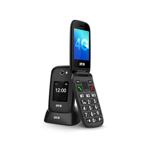 SPC Harmony 2 telefon komórkowy dla seniorów, duże przyciski, 4G, podwójny ekran odporny na zarysowania (2,8" + 1,77"), przycisk SOS i profil lodu, pojemność 104 dB, kompatybilna z urządzeniami