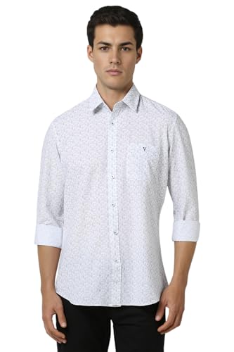 Image of Van Heusen Casual Printed Shirt for Men| Premium Cotton| Full Sleeves| Slim Fit |Breathable Fabric