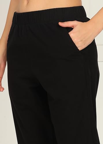 Image of Alan Jones Clothing Womens Mid Rise Cotton Relaxed Ankle Pants | 100% Cotton