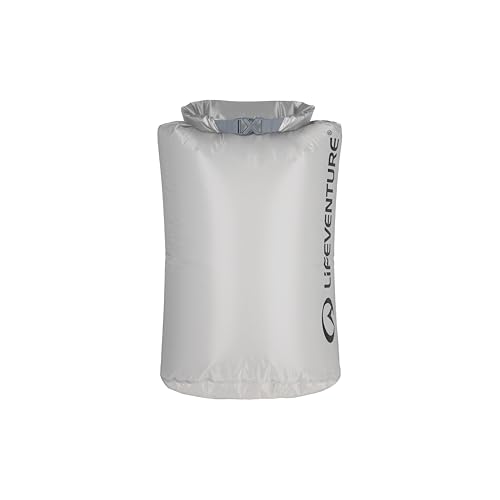 Lifeventure Bolsa seca ultraligera de 15 litros, tela siliconada antidesgarros con costuras totalmente selladas, ligera, impermeable, para kayak, camping, senderismo, viajes, barco, deportes acuáticos