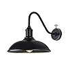 15 Inch Large Black Outdoor Gooseneck Barn Lights from Dusk to Dawn Farmhouse Barn Lights Galvanized Painted Classic Look Suitable for Porch Garage Outdoor Lighting