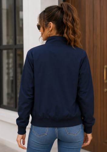Image of Tagas Women's Casual Bomber Jacket | Lightweight Zip-Up Jacket with Pockets | Full Sleeve Solid Color Outerwear for Winter, Travel & Daily Wear|oversized jecket|