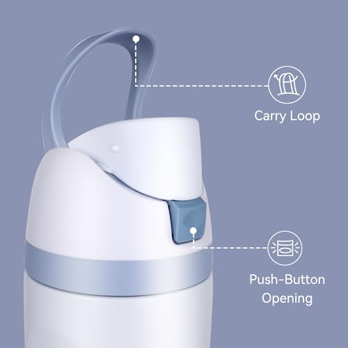 Ruzkq Replacement Lid for Owala Freesip, Compatible with Owala Cup 16oz 24oz 32oz 40oz, One Button Water Bottle Top Lid Replacement Accessory, Leakproof, BPA-Free, Light Blue