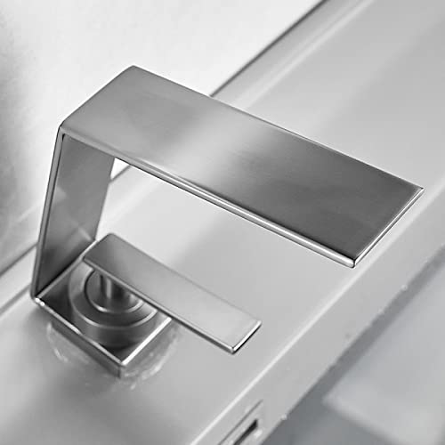 Robinet cascade de salle de bain monotrou pour vasque moderne blanc - 5