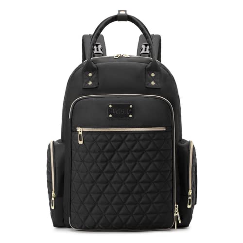 Moda Momia Bolsas de Gran Capacidad al por mayor Madre y Bebé Bolsos Multifuncional Portátil Impermeable Bolsas de pañales Mochilas, Negro