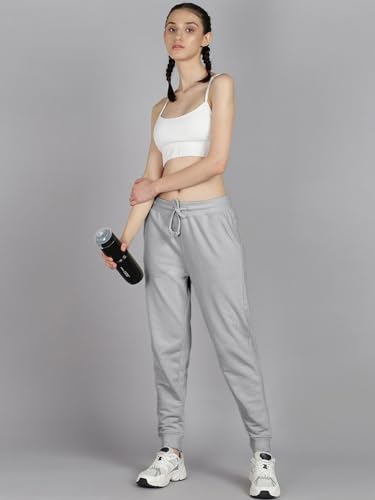 Image of Vogaan Women's Cotton Blend Regular Fit Track Pants | Drawstring Waist Solid Joggers | Super Combed Casual Joggers for Running & Gym