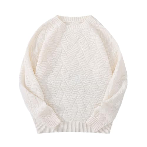 Men Japanese Style Round Neck Solid Couple Sweater Casual Men's Long-Sleeved Sweater Top