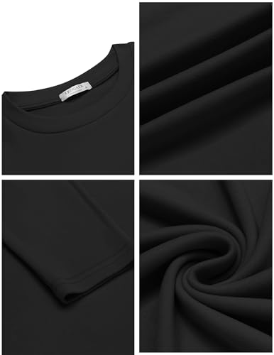 Ekouaer Mens Long Sleeve Shirts Crew Neck Fleece Thermal Undershirts Midweight Sweatshirts Soft Base Layer Pullover Tee Tops 6