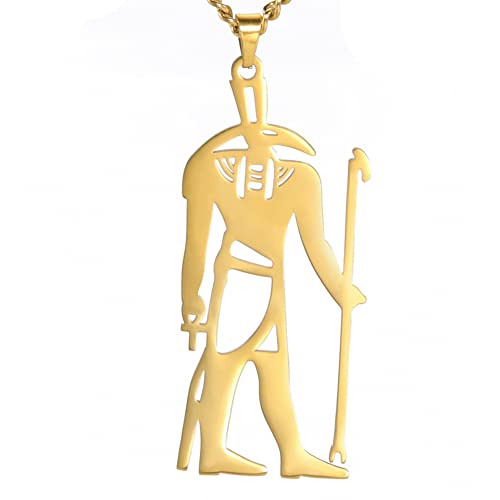 EUEAVAN Seth Ancient Egyptian Desert and Storm God Pendant Necklace Stainless Steel Hollow Egyptian Deity Pendant Necklace4