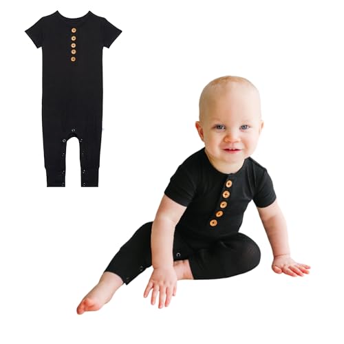 Image of Posh Peanut Baby Rompers Pajamas with Snap Closure - Sleepers Boy Clothes - Kids One Piece PJ - Soft Viscose from Bamboo
