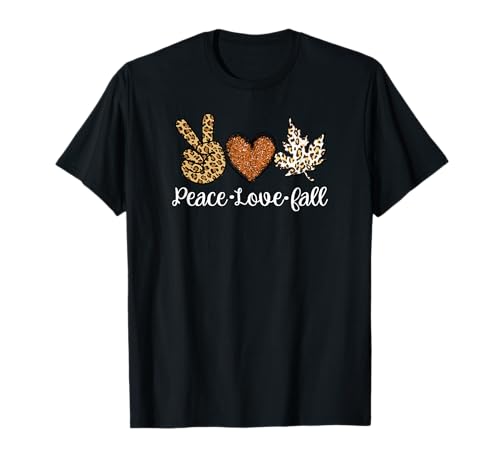 Peace Love Fall Camiseta Otoño Ropa Moda Para Mujer Camiseta