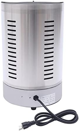 Commercial Gas Shawarma Machine - 360° Rotating Doner Kebab Grill, LPG Gyro Vertical Broiler, Countertop Rotisserie with 2 Burners for Restaurant & Food Truck Use