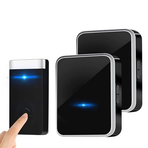 [Pas Besoin de Piles]Sonnette Sans Fil Exterieur Etanche, Carillon Sans Fil avec Récepteur Enfichables, 45 Mélodies au 4 Niveau de Volume pour Maison, Bureau, l'hôtel