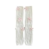 Fashion Girl Knit Leg Warmers Harajuku Bow Decor Loose Socks Vintage Kawaii Leg Sleeves Lolita Socks (Pink Bow, One Size)