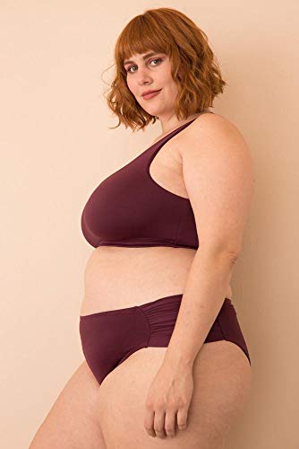 Sunkini Laterais Franzidas Plus Size Vinho