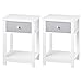 WOLTU 2er Set Nachttisch Nachtkommode Beistelltisch Sofatisch Nachtschrank für Schlafzimmer Wohnzimmer mit Schublade mit Ablage aus MDF Weiß TS117ws-2