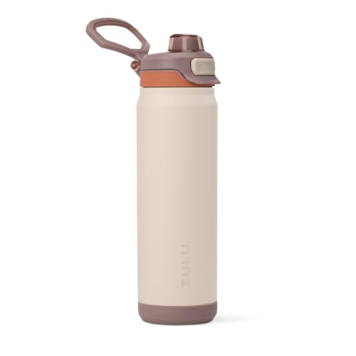 Image of ZULU Powerfill Pro 24oz Stainless Steel Water Bottle with Quick Fill Lid, Triple Walled Vacuum Insulated Metal, Leak Proof Locking Lid, Sip and Chug, Reusable BPA Free, Driftwood