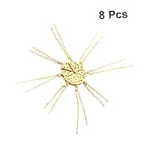 SAFIGLE 8pcs Pizza Shaped Pendant Necklaces Creative Cheese Stitching Friendship Jewelry Golden - Image 5