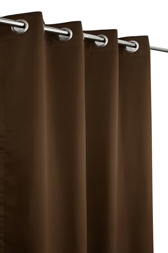 Image of LaVichitra 2 Pieces Premium Blackout Curtains - Thermal Insulated, 3 Layered, 100% Opaque Long Door Curtain - 8 ft, Brown