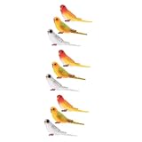 Plusieurs couleurs : cet ensemble comprend des oiseaux jaunes, blancs et rouges-jaunes, offrant une gamme d'options de couleurs, des mini-oiseaux de jardin artificiels, des oiseaux réalistes