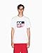 Armani Exchange Men's Grid Box 1991 Badge Logo Tee, Off White, X-Large