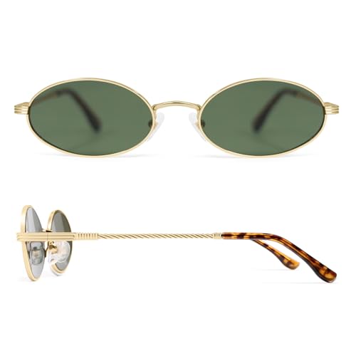 Retro Oval Cat Eye Sunglasses for Women Y2k Trendy Narrow 90s Sunnies Designer Sun Glasses AP3721