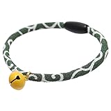 ここねこ本舗 猫 首輪 安全 セーフティー 鈴付き 和柄 軽い 調整可能 日本製 ハンドメイド (唐草・緑)