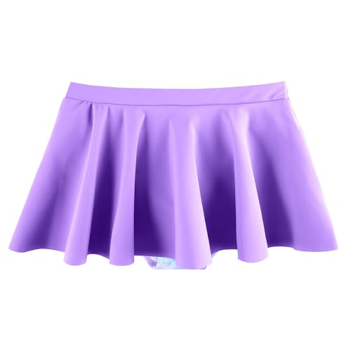 Image of BAOHULU Girls Two Piece Swimsuits Rash Guard Ruffle Bikini Skirt Short Sleeves Beach Dress Swimwear UPF 50+ 3-12Y