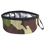 TiaoBug Double Dog Travel Bowl Portable Foldable Collapsible Bowl Forhiking Beach Summer Outdoor Camouflage Green L
