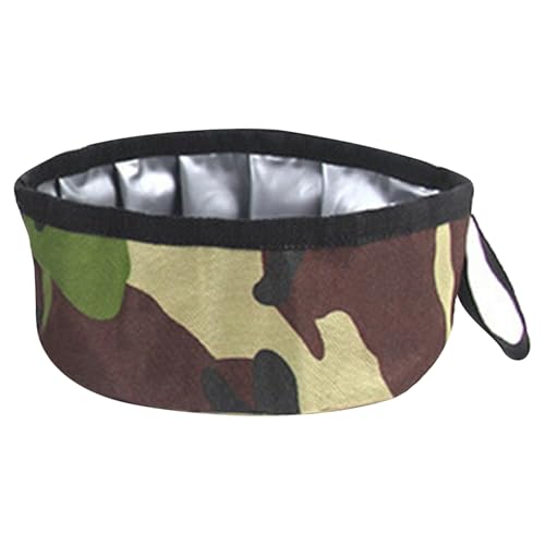 TiaoBug Double Dog Travel Bowl Portable Foldable Collapsible Bowl Forhiking Beach Summer Outdoor Camouflage Green L