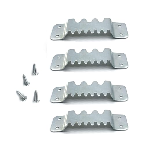 Image of 4PCS Large Serrated Picture Hangers Load Capacity 300 lbs 105x30mm Silver Picture Frame Back Fixing Heavy Duty Serrated Hooks Billboard Cross Stitch Picture Frame Concealed Hanging Wall Hooks