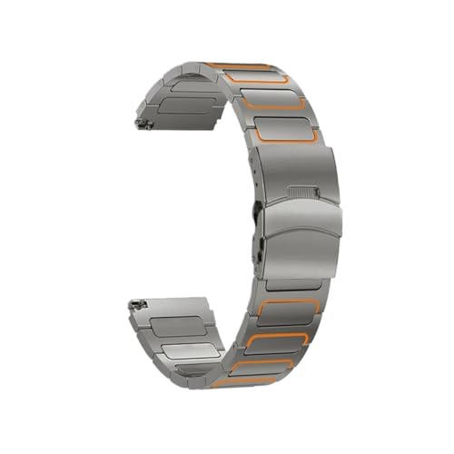 [LOKLNEYK] �ɓK������Huawei Watch 5/4 /4 Pro /GT2 /GT3/ GT4/ GT5 /46mm�ɓK������22mm�`�^���I�����W�X�g���b�v(Titanium orange,For Huawei GT5 46mm)