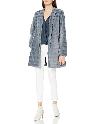 BB Dakota Junior's Anything for You Faux Fur Coat, Iris Blue, Small