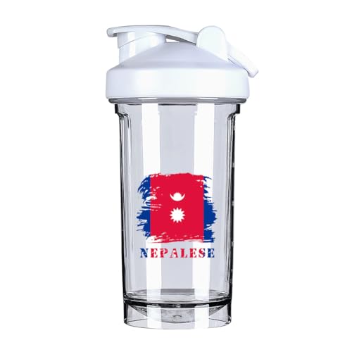 Vintage Nepalese Flag 18 Ounce Shaker Cup,Fashion Theme Pattern Shaker Bottle Leak-proof Workout Shake Bottles 500ML/18 oz Perfect for Pre Workout