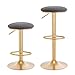 WOLTU Set di 2 Sgabelli Bar con Poggiapiedi Sedia Alta con Sedile Imbottito per Cucina Altezza Regolabile Sgabello Girevole 360° in Metallo Grigio scuro BH302dgr-2