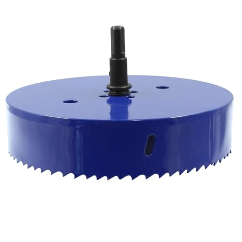 Image of Luomorgo 159mm /6 1 /4 inch Hole Saw, 1 1 /4 inch Cutting Depth | HSS Bi-Metal, Hole Cutter, For Wood Cornhole Boards Plastic Drywall & Metal Sheet