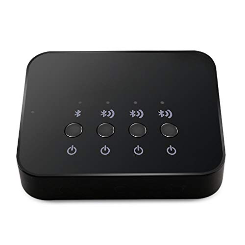 Adaptador de audio Bluetooth, Adaptador de audio estéreo inalámbrico de 1 entrada y 3 salidas Dispositivo para compartir música Bluetooth 4.0 Divisor de audio de 3,5 mm, Conexión por cable/inalámbrica