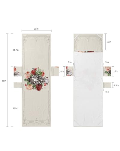 Botanical Heart Beach Lounge Chair Towel Cover, Soft Chaise Lounge Towel with Side Pockets Patio Pool Chairs Cover for Beach/Pool Sunbathing 29x85 Vintage Spring Floral Red Pink Green Plants