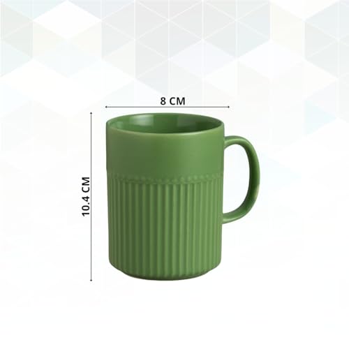 Image of Clay Craft Fine Ceramic Crimson Microwave Safe Coffee & Milk Mug, 350Ml, 1 Piece, Green, Mug for Coffee, Ideal for Gifting, Perfect for Home & Office
