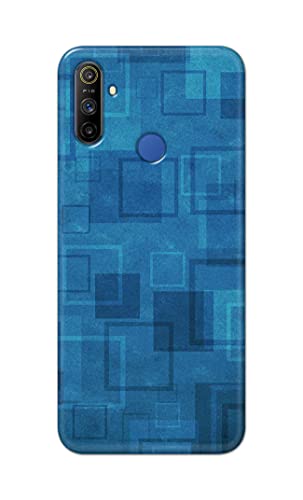 Image of Printed Hard Back Cover Case for Realme Narzo 10A | Realme Narzo 20A Back Cover (Plain Azure Blue) -1302