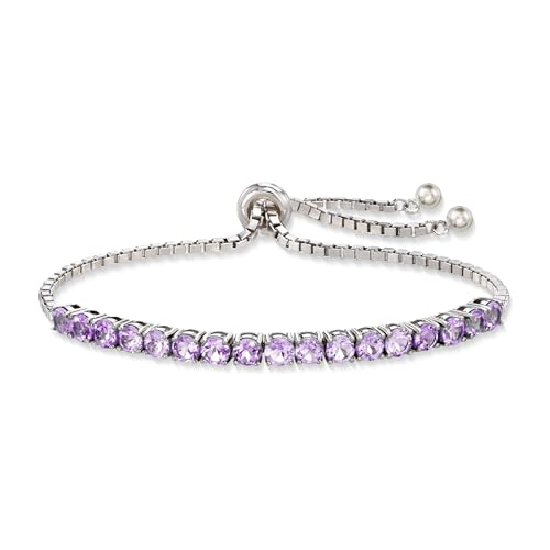 Ross-Simons 4.20 ct. t.w. Amethyst Bolo Bracelet in Sterling Silver4