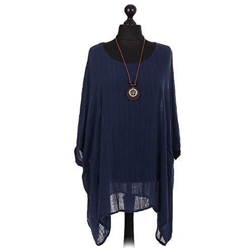 Storm Island Ladies Italian Quirky Cotton Top Womens Lagenlook Plain Summer Tunic Dress