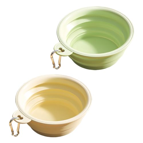 IEBTAWN 2 Pezzo Ciotola Portatile Per Cani, (Set Di 2, 350 Ml) Ciotole In Silicone Per Gatti E Cani, Ciotola Acqua Cane Portatile Ciotole Da Viaggio Pieghevoli Portatili, Lavabili In Lavastoviglie